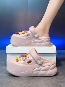 Women's Comfortable Eva One-Click Garden Shoes Soft Sole Slippers, Cute Shoe Flower Accessories Included, Lightweight Breathable Casual Shoes, Summer Fashion