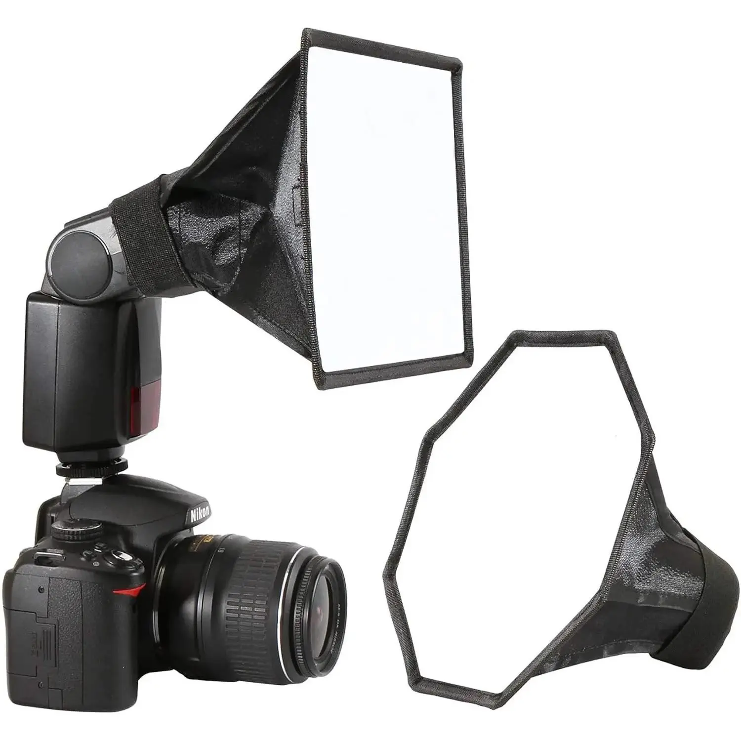 Flash Diffuser Light Softbox, [2 Pack] Speedlight Softbox Collapsible with Storage Pouch - 8" Octagon Softbox + 8"x6" for ,  and  Speedlight