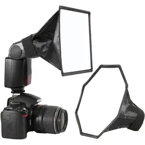 CHIC & PLAIN Flash Diffuser Light Softbox, [2 Pack] Speedlight Softbox Collapsible with Storage Pouch - 8" Octagon Softbox + 8"x6" for ,  and  Speedlight