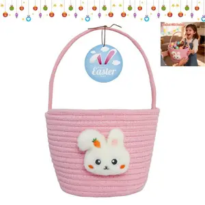 Easter Baskets for Kids – Baby Easter Basket with Handle, Empty Bunny Egg Basket, Toddler, Boys & Girls Easter Gift Basket, Personalized Infant Easter Basket