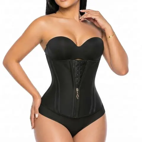 Women's Plain Zipper Waist Trainer, Basic TummyControl Hook Closure Fajas Colombianas Shaper, Summer Outfits 2025Women's Tummy Control Clothing Shapewear Womenswear Compression Minimalist