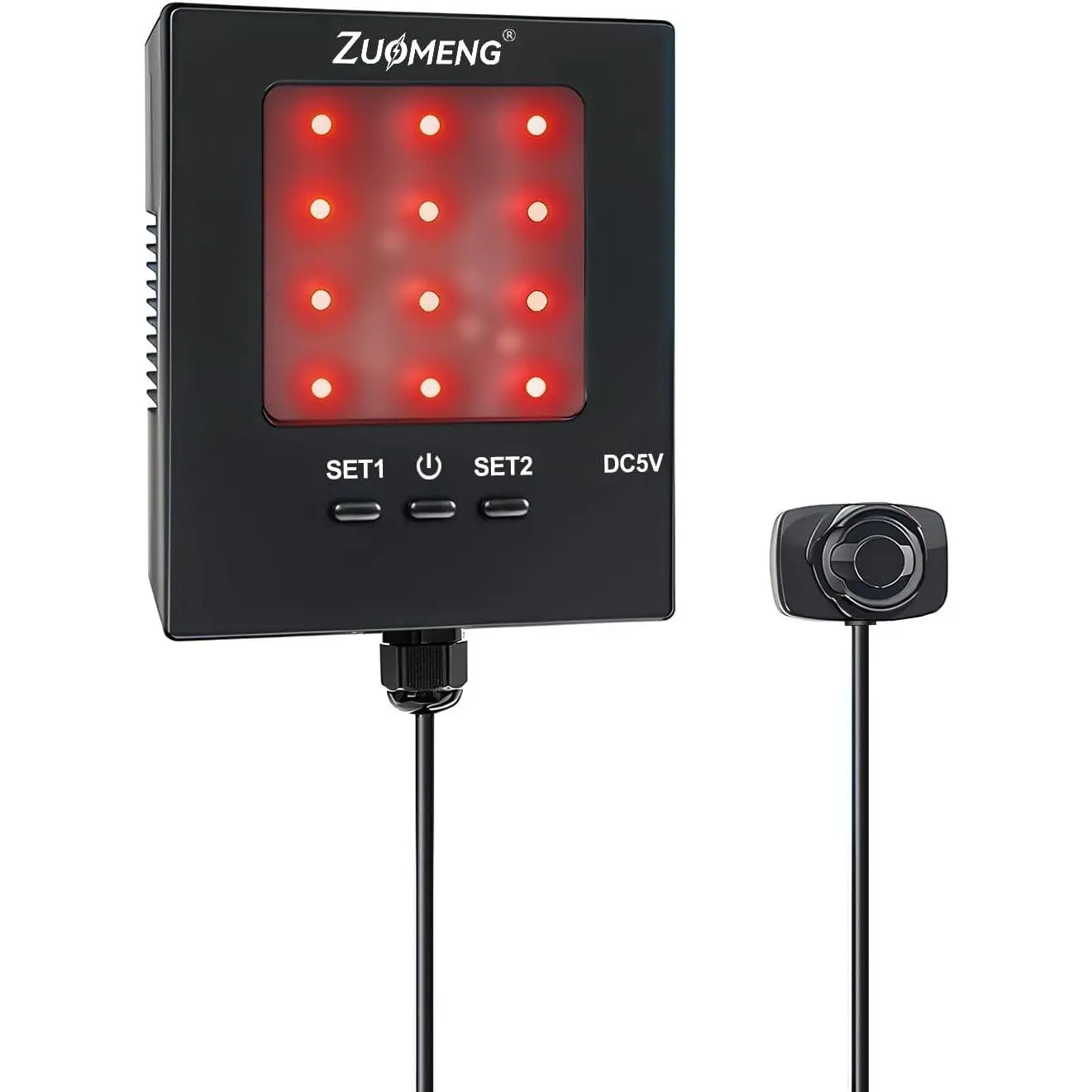 Adjustable Garage Parking Sensor with Tri-Color LED Distance Indicator, Ultrasonic Detection & Auto/Manual Modes for Safe Indoor Parking