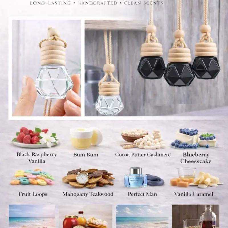 Car Diffuser and Refill Bundle - Customizable Fragrance - Up to 1 Year of Aroma - Black Diamond Design cute