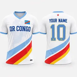 DR Congo Soccer Jersey Shirt, Personalized Congo Football Jersey, Custom Name Number DRC Shirt, Congolese Soccer Fan Gift, Congo Team Jersey 9U9