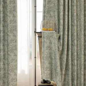 Vintage Floral Pattern Curtain, 1 Count Retro Exquisite Curtain, Window Drapes for Home Living Room Bedroom Balcony Hotel Decor, Home Decoration Curtain