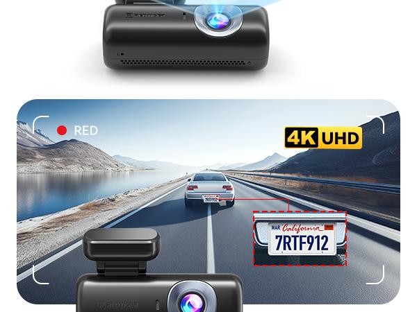 REDTIGER 4K Dash Cam F9 Lite Front ADAS WiFi GPS Mini Hidden G Sensor 24H Parking Monitor 32GB Card APP Control Loop Recording Night Vision Dashcam Vehicle-Holiday Haul