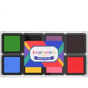 Mini 8 Color Pigment Ink Pads for , Fingerprint InkPads for ,  Pad for Scrapbook Paper &  & Classroom & Clothing & Letter & Archival