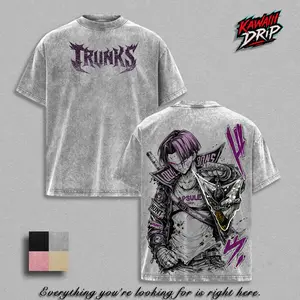 Future Trunks DBZ T-Shirt, DBZ Trunks Anime Graphic Tee, Capsule Corp Saiyan Warrior Shirt, Vintage Washed Oversized Anime T-Shirt, Manga Streetwear Graphic Tee, Trunks Power Shirt, Japanese Anime Fan Gift Unisex Cotton Streetwear Top
