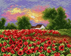 Needlepoint canvas for halfstitch without yarn Summer Meadow 2182H - Printed Tapestry Canvas