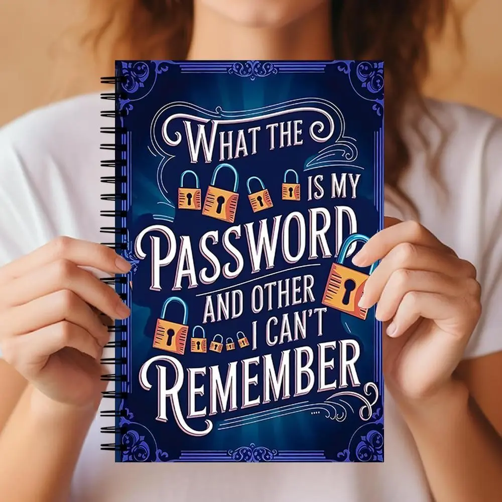 Fun Spiral Password Notebook Log Book, Internet and Computer Login Journal, Record Websites, Usernames, Passwords, Home or Office Password Keeper, Planner Notebook, Office Stationery Supplies
