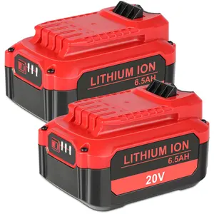 2Pack 6.5Ah V20 Lithium Ion Battery for Craftsman 20V Battery CMCB204 205 206 202 201 CMCS500B 20-Volt Max Cordless Tools Batteries, ONLY for V20 Series