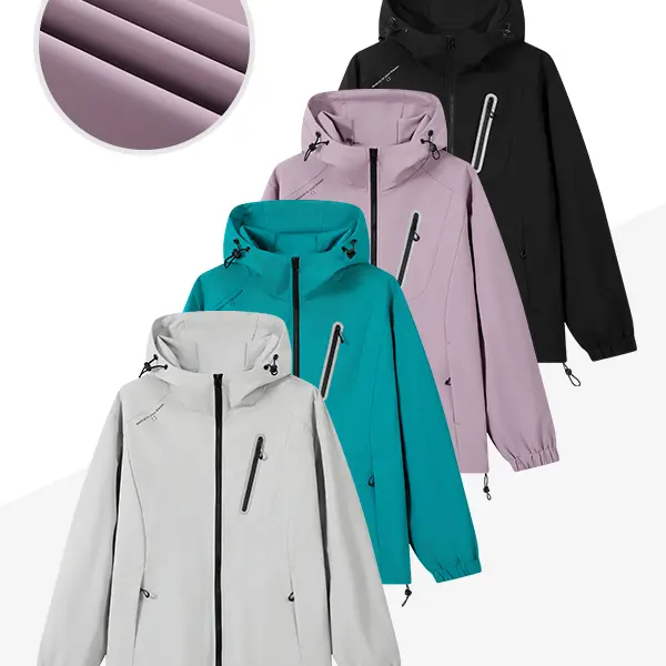 Wrinkle-resistant, wear-resistant, easy-to-care-for solid-color hooded hardshell jacket, loose fit, unisex outerwear