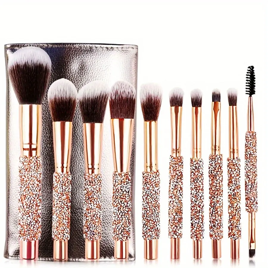 10-Piece Crystal Makeup Brush Set — Soft, Streak-Free, Gift-Ready
