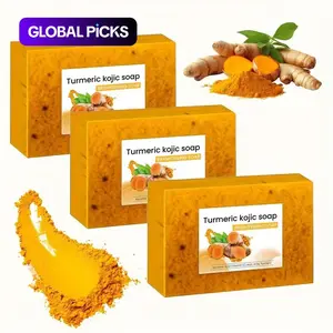Turmeric Soap Bar, 3 Counts Deep Cleansing Skin Soap, Moisturizing Soap for All Skin Types, Body Wash & Cleansers for Women & Men, Acne, Turmeric Cleansing Soaps #GLOBAL PICKS