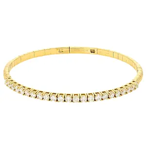 JTV White Lab-Grown Diamond H SI 14K Yellow Gold Over Sterling Silver Flex Bangle Bracelet 2.50ctw