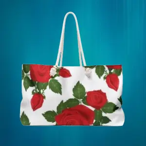 Red Rose Floral Weekender Bag