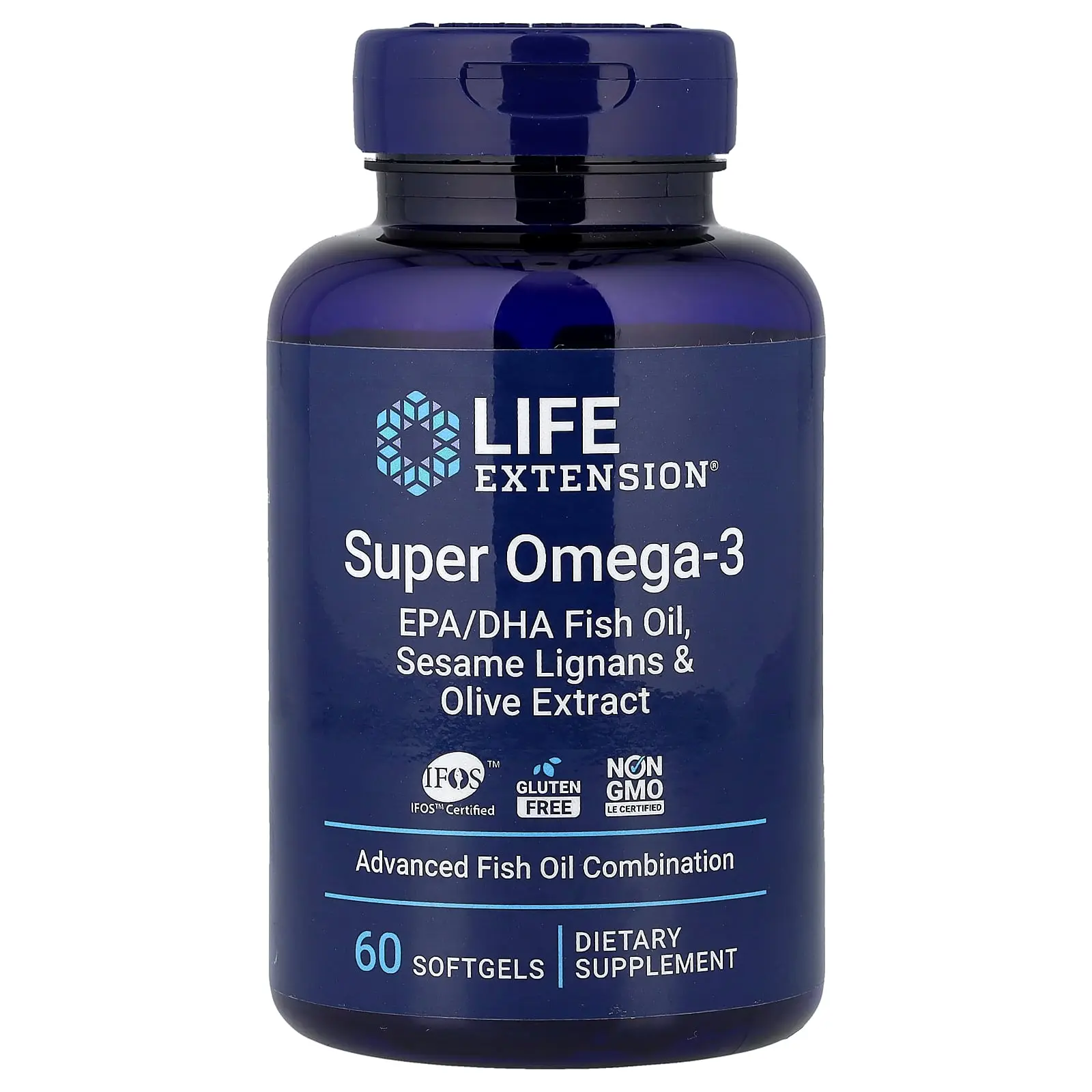 Life Extension Super Omega-3, EPA/DHA Fish Oil, Sesame Lignans & Olive Extract, 60 Softgels