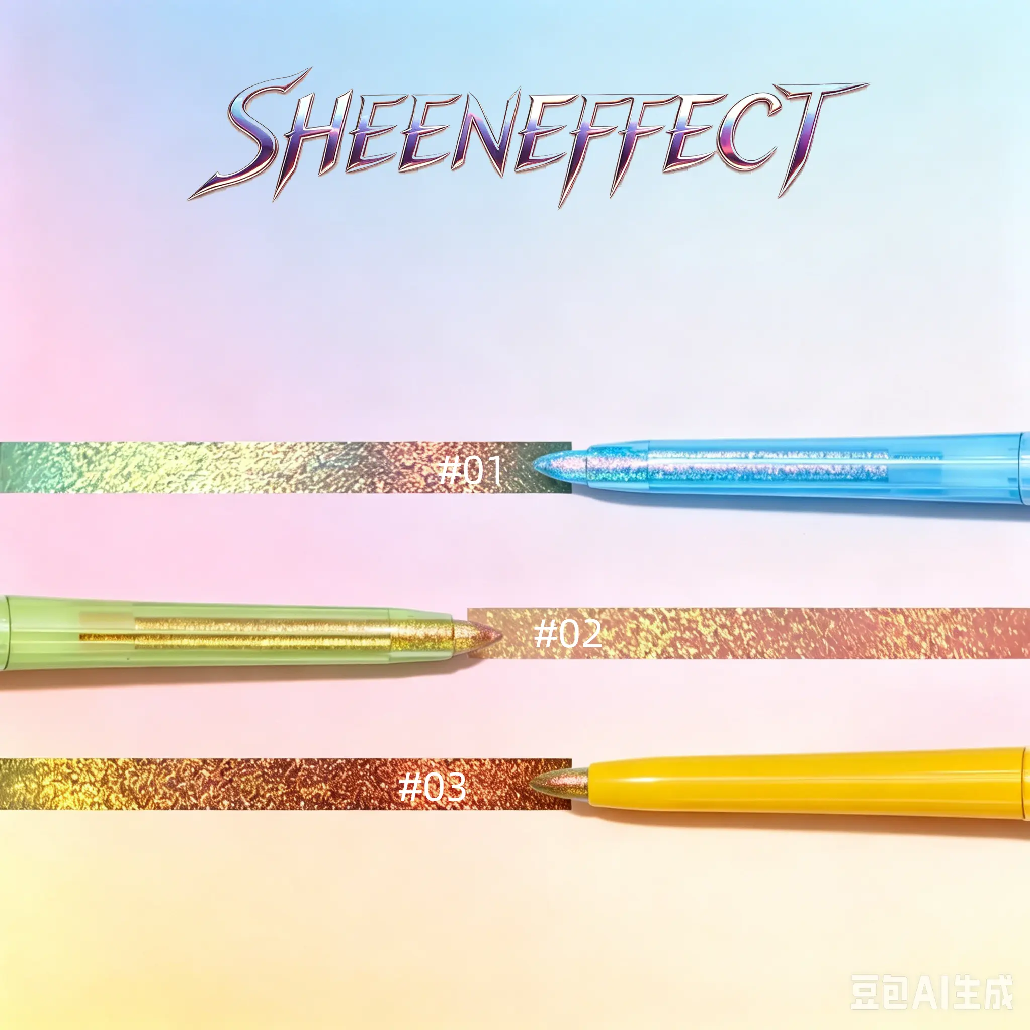 SHEENEFFECT Chrome Gel Eyeliner - Shimmer Iridescent Metallic Formula, Water-Proof, Ideal for Daily & Festival Eye Makeup, Beauty Cosmetic Gift