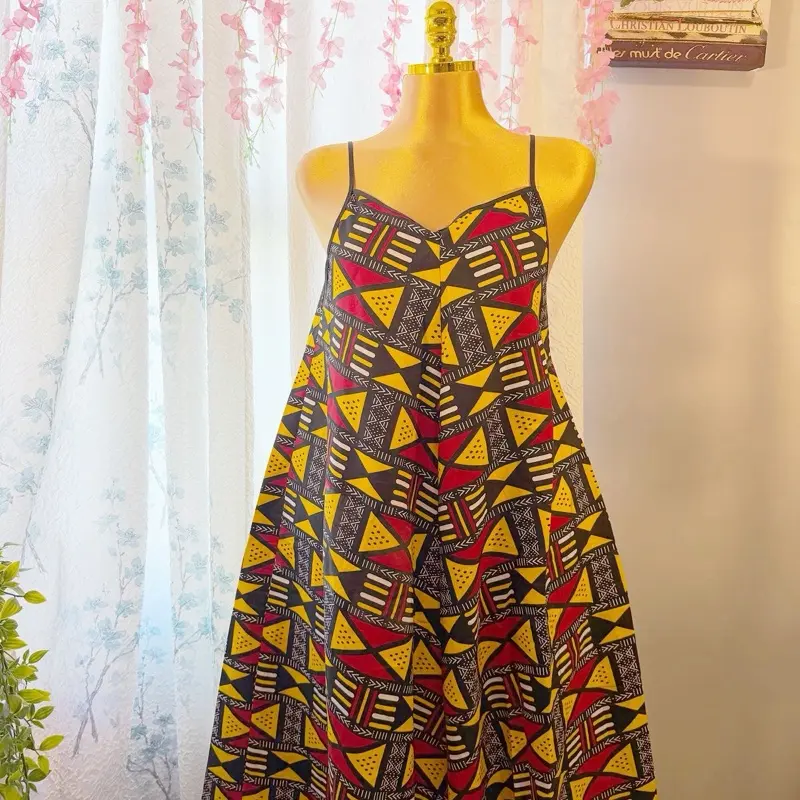 Sleeveless  African Ankara Dress One Size Fits All