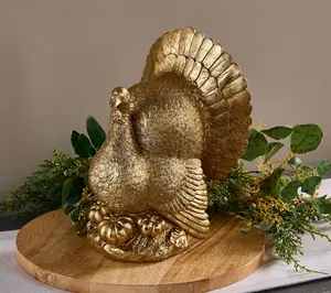Martha Stewart 12" Gilded Golden Turkey Figurine