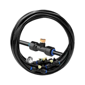 Misting Cooling System, Outdoor Mister for Patio Cooling, Garden Greenhouse Watering, Trampoline Waterpark, Sprinklers for Yard, Garden Accessories, Black/White