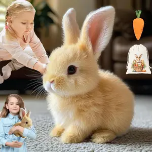 Bunnywhite - Easter My Realistic Bunny Toy,Interactive Bunny Realistic Bunny - Jumping,Twitching, and Shaking Ears, Bunny RealisticBunny Toy, Bunbi Realistic Bunny, RealisticBunny Toys (Brown)