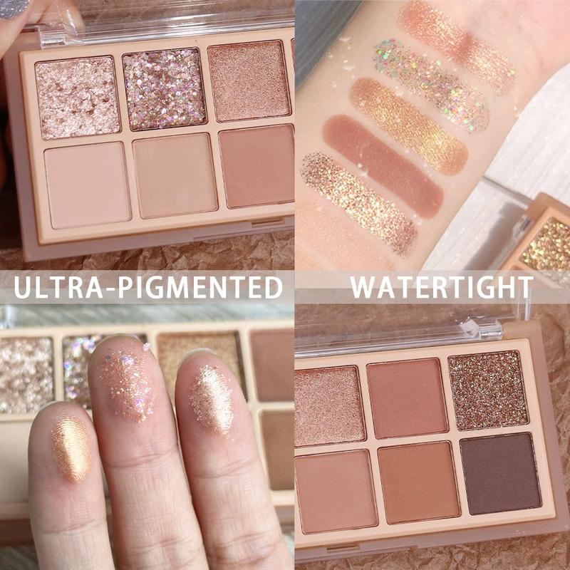 "10-Color Rose Gold Brown Eyeshadow Palette: Natural, Pigmented, Waterproof & Beginner-Friendly"