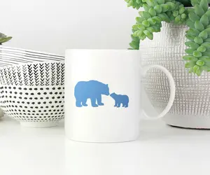 Momma Bear and Cub Stencil - Art and Wall Stencil