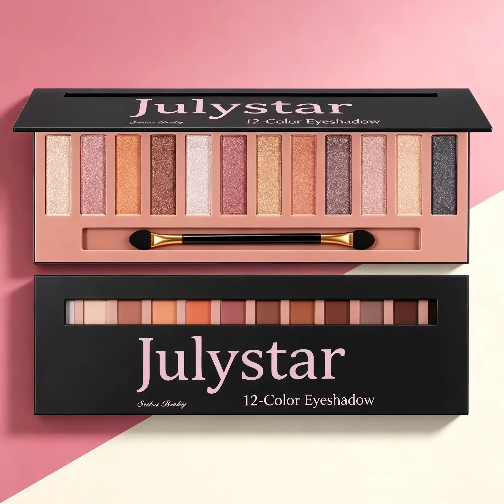 12-Color Matte＆Shimmer Eyeshadow Palette, Eyeshadow Makeup Product, Highly Pigmented Shades Blendable Eyeshadow Powder, Eye Shadow Palettes for Summer Makeup