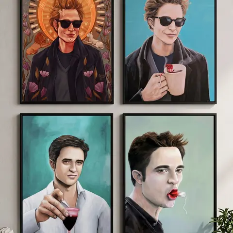 Funny Edward Cullen Bathroom Wall Art Premium Archival Grade Canvas Poster Twilight Meme Decor Vampire Fan Gift Trendy Bathroom Art Print Hilarious Twilight Merch