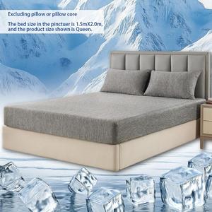 cooling bedding set, 3 counts/set including 1 count fitted sheet & 2 counts pillowcase, soft breathable bedding set for home bedroom, bedding decor