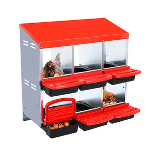 Chicken Nesting Boxes – 6‑8 Hole Metal Chicken Laying Box with Removable Trays/With or Without Metal Legs for Chicken Coop
