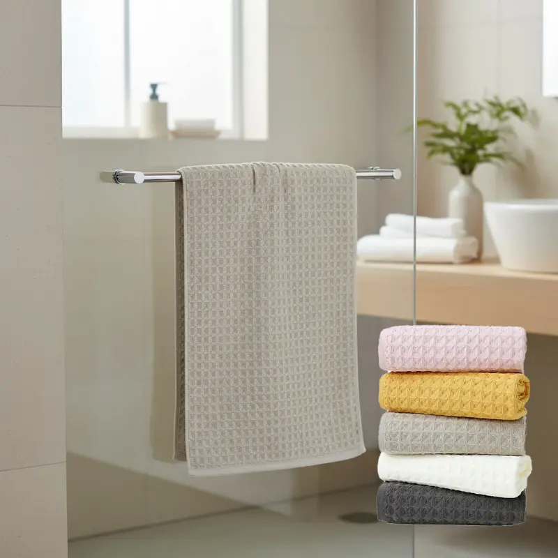 Waffle Hand Towel, Skin Friendly and Absorbent, Water Absorbent Towel, Plain Color Lightweight Breathable Quick Drying, Household Multi-Color Towel, Hand Waffle Towels