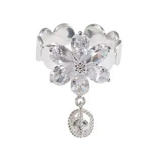 white A luxurious hand polished Moissanite ring paired with white zircon. Exquisite craftsmanship. Sparkling Moissanite and white zircon. Master level aesthetic design. Excellent quality. Brilliant and whiteiant. High quality hand polished.