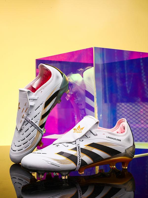 Men Women Lace-Up Soccer Shoes, Football Cleats, Long Stud Adult Sports Boots, Lawn Training Sneakers, Comfortable Durable Design Men Women Lace-Up Soccer Shoes, Football Cleats, Long Stud Adult Sports Boots, Lawn Training Sneakers, Comfortable Durable Design