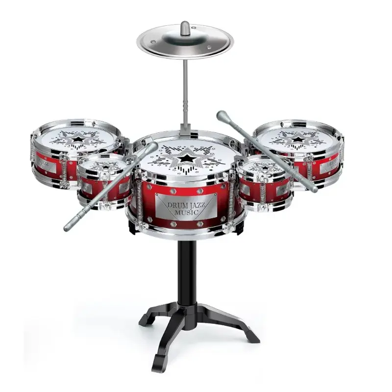 Kid Drum Set - Beginner Kids' Western Percussion Educational Musical Toy for Learning Jazz Drumming Practice
