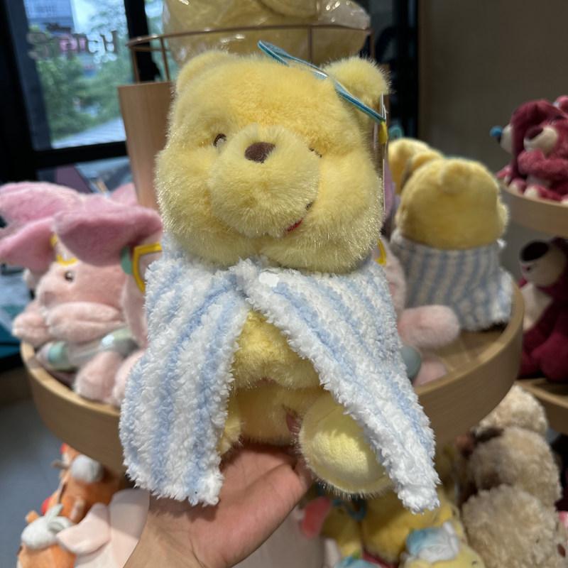 Disney Winnie the Pooh Summer Series Cute Sitting Pose Plush Toy - Soft Stuffed Animal, Embroidered Stitching, Cozy Home Aesthetic Decor, Must-Have Collectible, Unisex Birthday Gift for Disney Collectors, Fine Craftsmanship, Warm Playful Touch