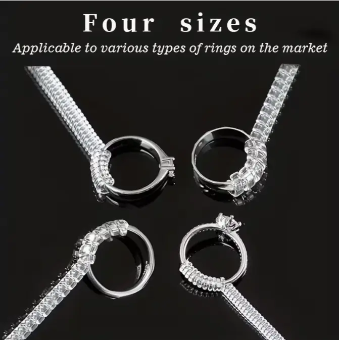 Invisible Ring Sizing Kit 4 Sizes ClearDIYScrew Fastener for Loose Rings Perfect for Weddings and Outdoor Activities Secure Fit Easy Secured Ring Sizer