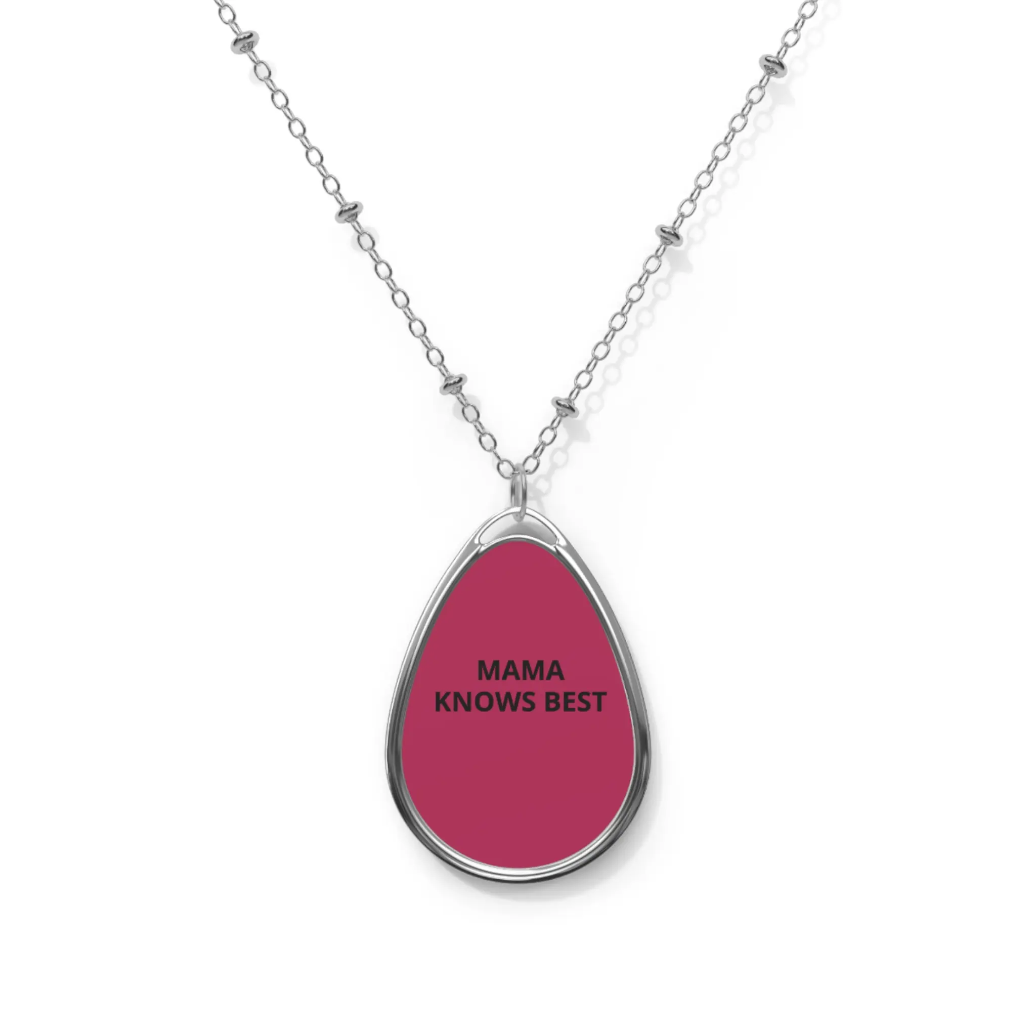 Copy of Mama Knows Best Oval Necklace | Engraved Teardrop Pendant