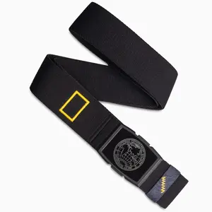 National Geographic 1888 Belt - Black with Yellow Logo for Inspirational Adventures