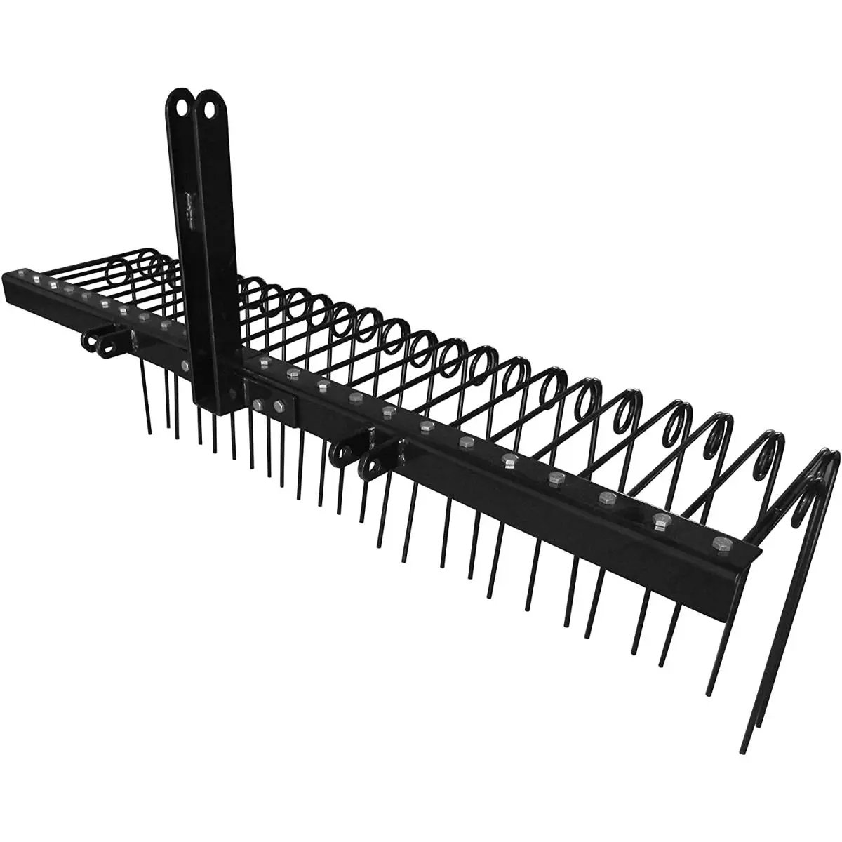 Field Tuff 72-in Pine Straw Rake, Durable Steel Construction with 28 Spring Steel Tines, Category 1 3-Point Hitch Attachment, Corrosion-Resistant Powder-Coat Finish, Durable Gardening Tools, Leaf Rake