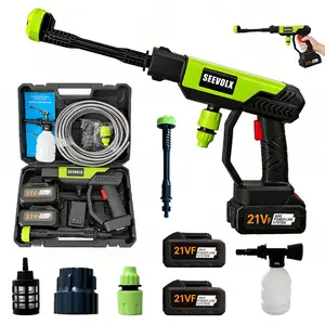 SEEVOLX Cordless Pressure Washer Gun: 1000 PSI Portable Electric Washer for Vehicle, Driveway & Deck-Ergonomic Handle Design with 30min Runtime & 6-in-1 Nozzle