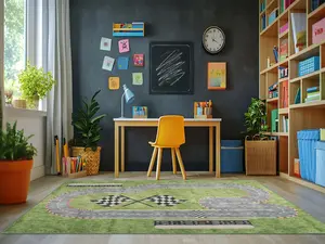 Dynamic Rugs Kidz 8086-999 5x7 Racetrack Area Rug