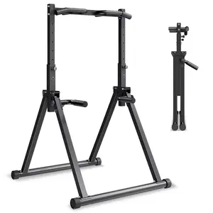 VEVOR Pull Up Bar, 330LBS Capacity Portable Pullup Bar Station, Pullup Bars Free Standing with Triangular Structure Heavy-Duty Steel Tube, 9 Level Height Adjustment Gravity Fitness for Arms, Back