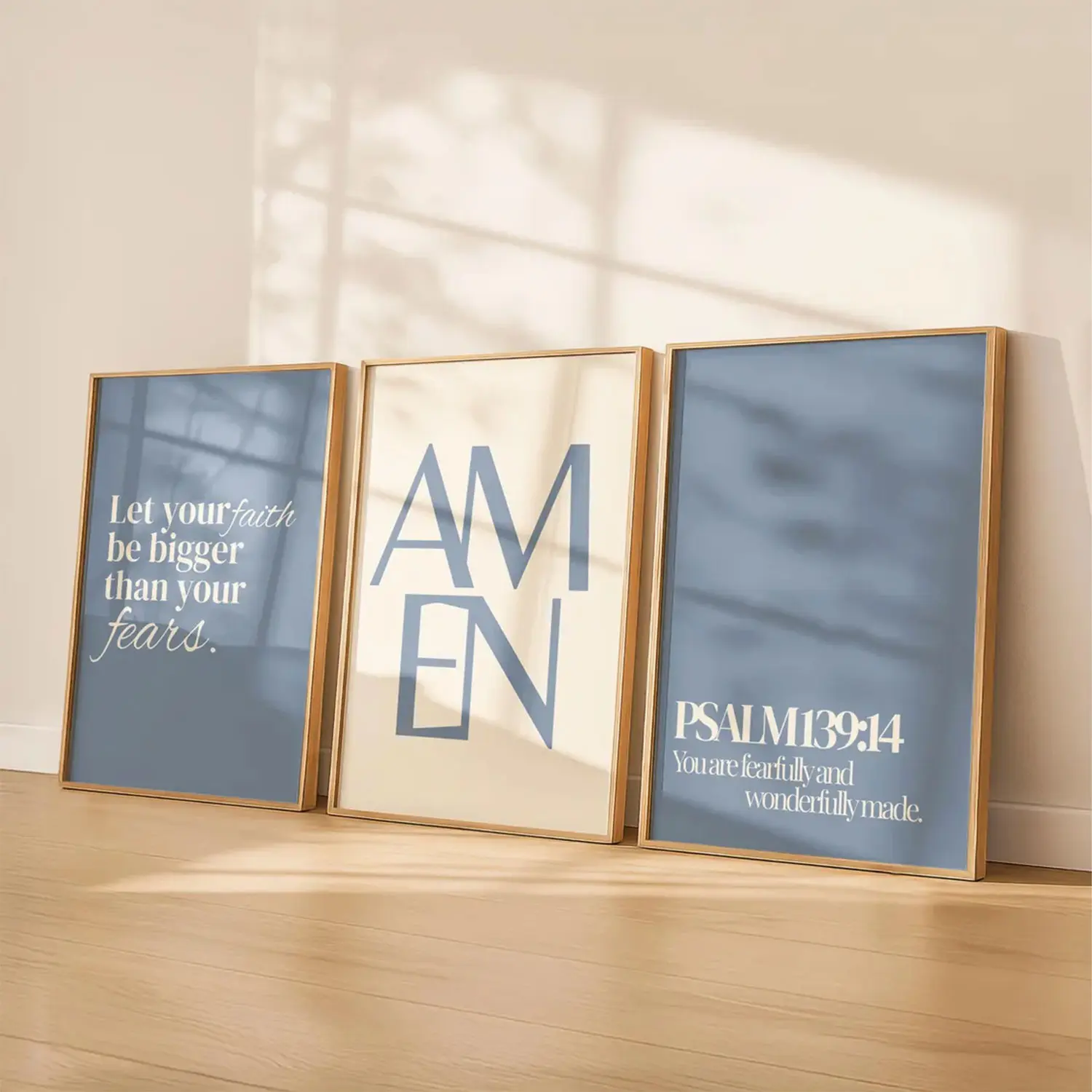Christian Wall Art Prints Set of 3 | Bible Verse Posters | Modern Scripture Prints | Faith home Decor | Neutral wall Art