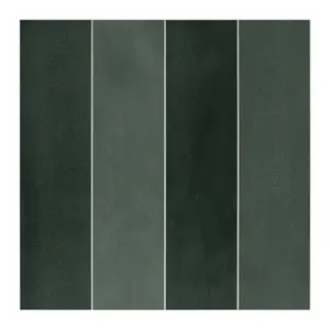 INNO STICKERS 16-Sheet Peel and Stick Backsplash Tile 9" x 9" Stacked 3D Handmade Looks Square Self Adhesive Wall Tiles for Kitchen Bathroom, Green