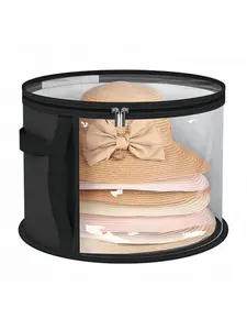 Hat Storage Bucket Hat Organizer Beach Hat Bag Stackable Round Brim Hat Holder, Durable & Convenient Design, Perfect for Travel
