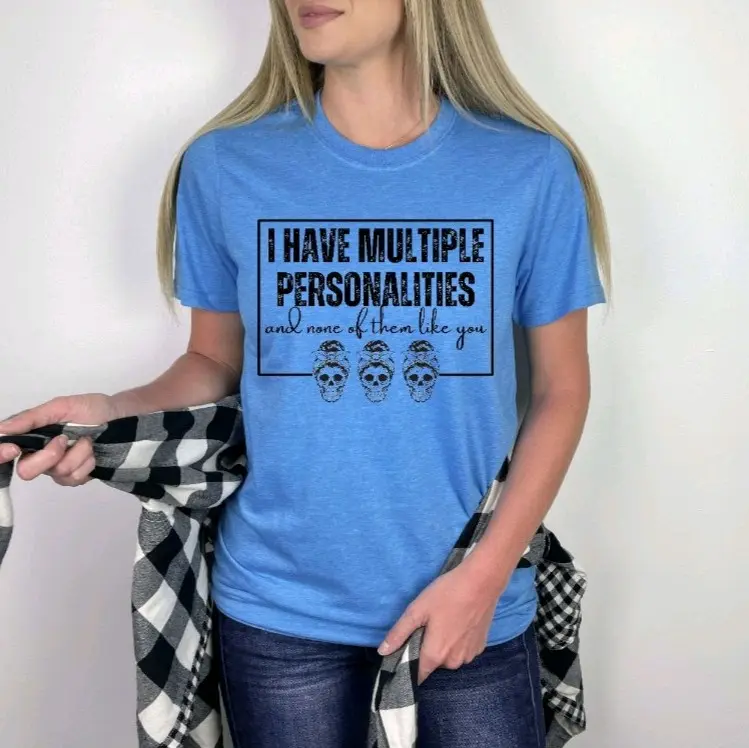 Multiple Personalities Funny Colorful T-shirts Gildan Brand Unisex Sizing  Casual Top Womenswear t-shirt