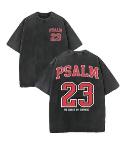 PSALM 23 Christian Shirt, 'THE LORD IS MY SHEPHERD' Christian Scripture T-Shirt, Vintage Retro Washed Shirt Double Sided Printed High Quality Christian T-Shirt, Christian Gifts, Men's And Women's Shirt vintage t-shir