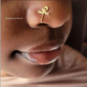Bead It Wear It Love It Ankh Nose Cuff, Ethnic Nose Ring, Gold Filled [Made-to-Order]